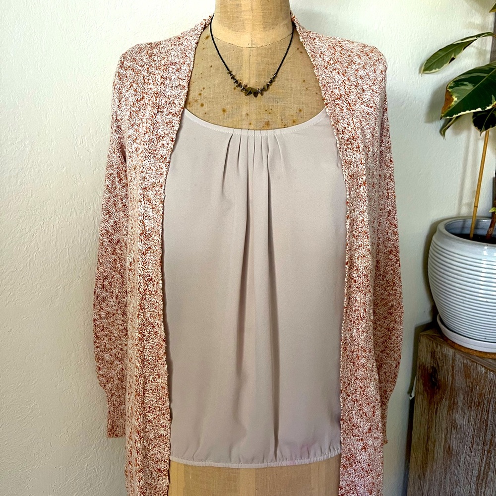 Maison Jules Pumpkin Spice Heather Long Cardigan